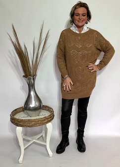 Trui / Jurk Ajour (camel)