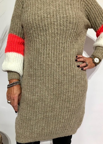 Trui / Jurk Stripe (zand)