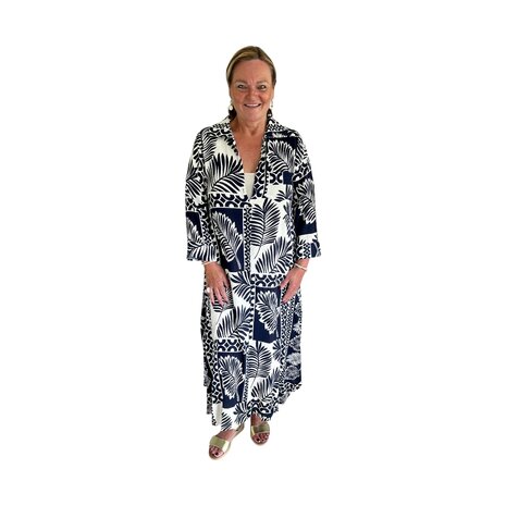 Jurk Kos (Donkerblauw/room)