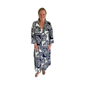 Jurk Kos (Donkerblauw/room)